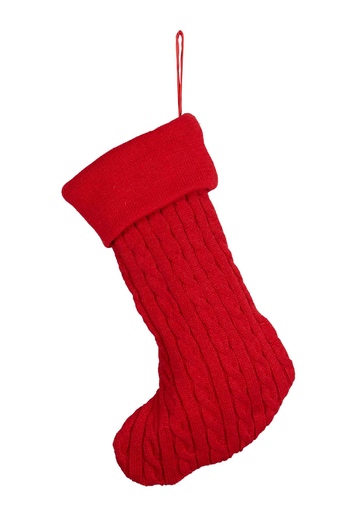 Red Knit Christmas Stocking 48cm Swish Collection Christmas Decorations